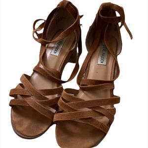 ✨2xHP✨Revere Cognac Suede Leather Lace-Up Heels✨